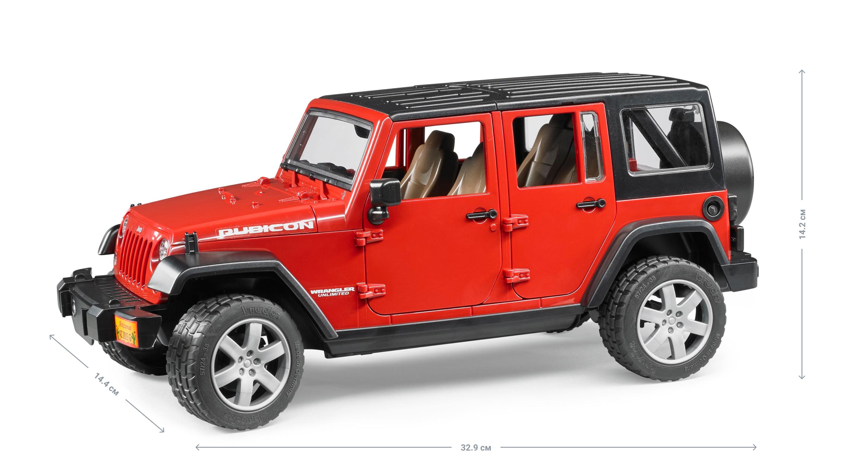 Машинка игрушечная Джип Bruder Wrangler Unlimited Rubicon Красный (02525) - фото 3