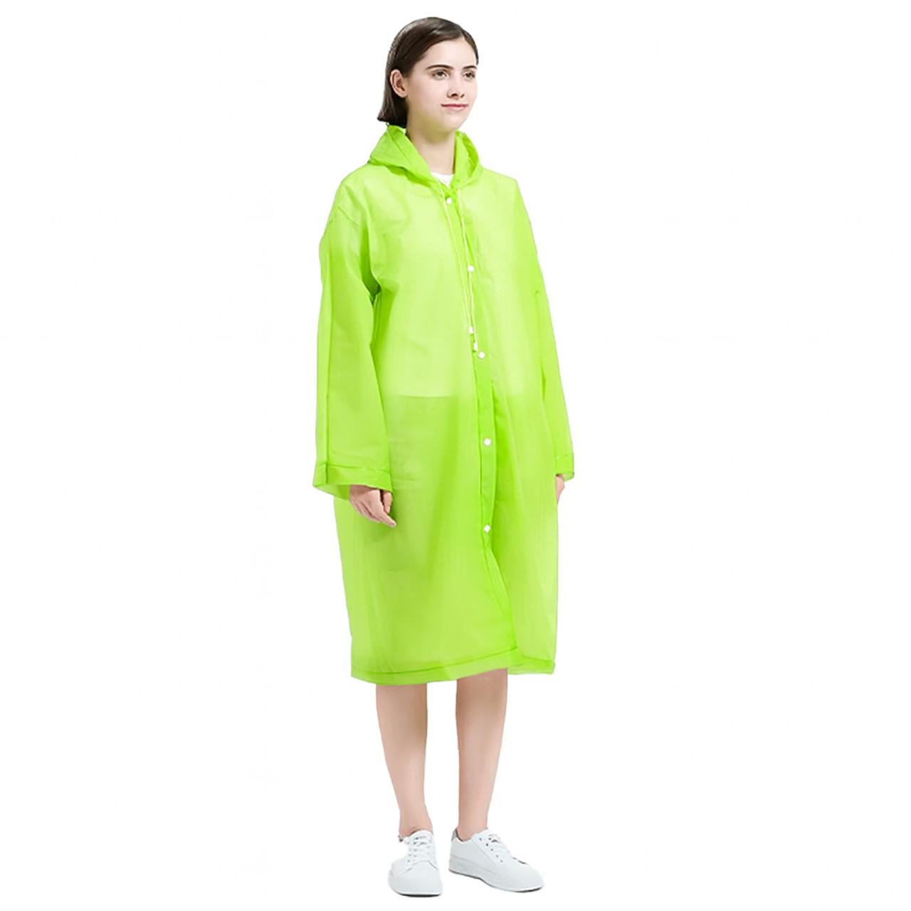 Дощовик з капюшоном EVA Raincoat на кнопках Салатовий (1801426) - фото 1 Дощовик з капюшоном EVA Raincoat на кнопках Салатовий (1801426) - фото 1