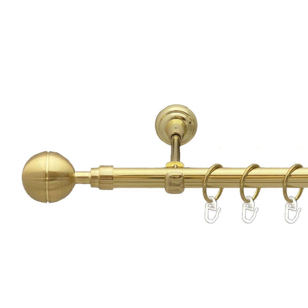 Карниз Orvit Корсо металевий однорядний відкритий гладка труба кільце металеве 19 мм 200 см Золото (00-00012883)