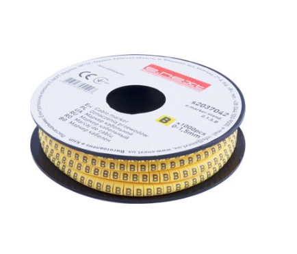 Маркер кабельный E.NEXT e.marker.stand.0.1.5.B символ B 1,5 мм2 1000 шт./рул. Желтый (s2037042)