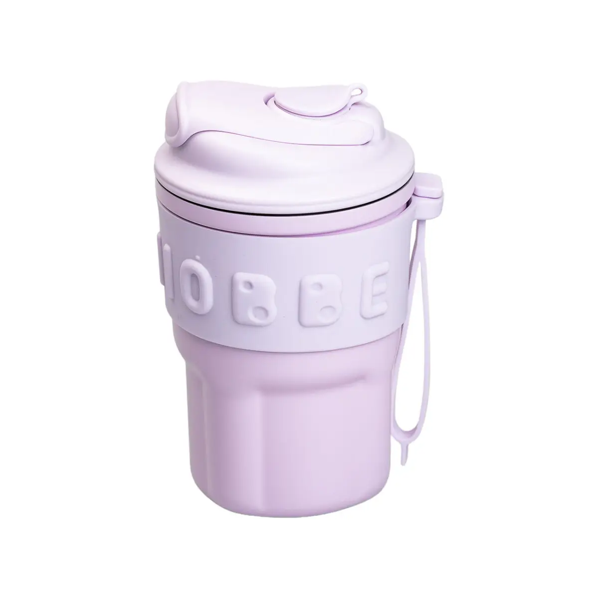 Термочашка Chiobbe с трубочкой и ремешком 450 мл Сиреневый (8-6-4972381)