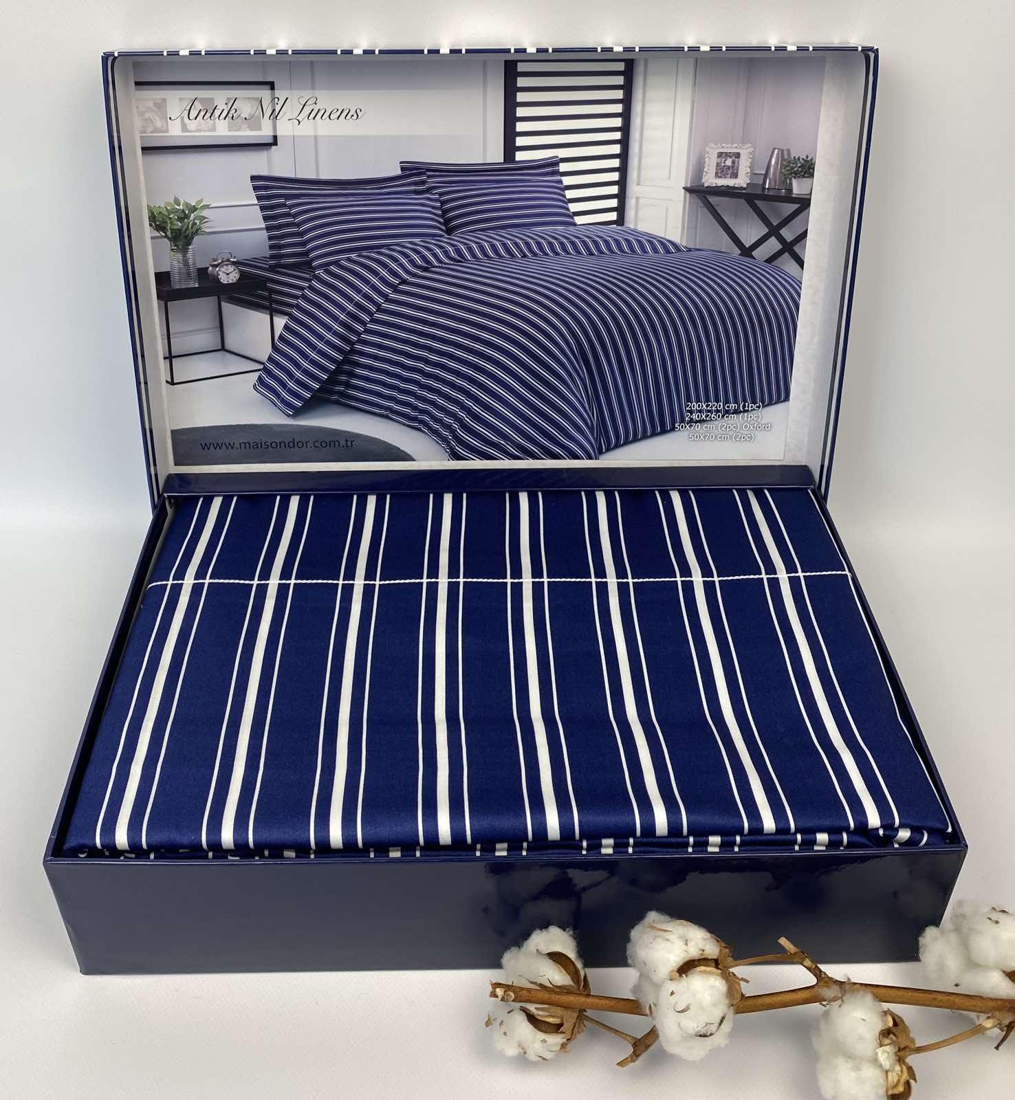 Постільна білизна Maison D'or Antik Nil Linens 200х220 см Navy (CN18892)