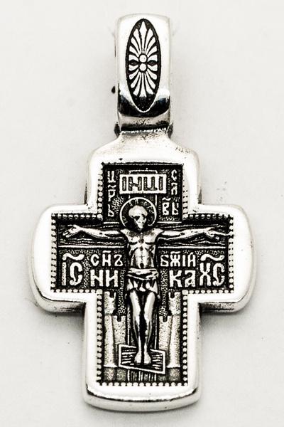 Хрест срібний з Розп'яттям Ангел Хоронитель Православний