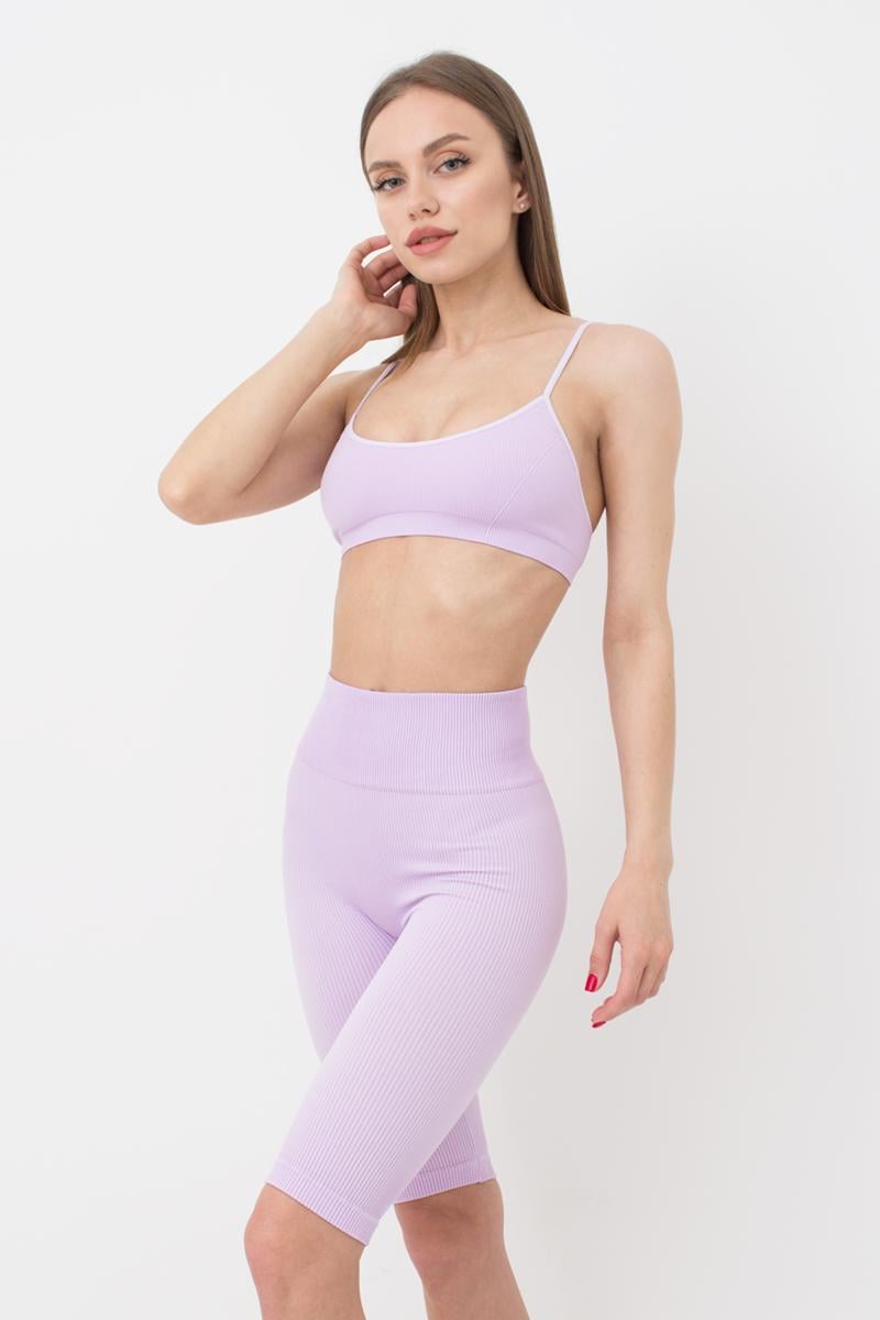 Велосипедки женские в рубчик Giulia TRACKS RIB one size Violet (27513232)