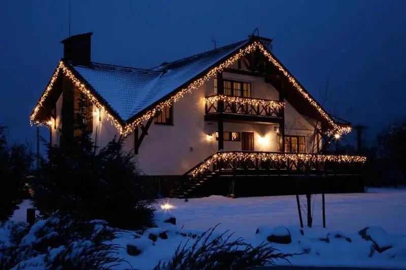 Гірлянда бахрома вулична 280 LED 10 м Чорний дріт/Жовтий (8794) - фото 5