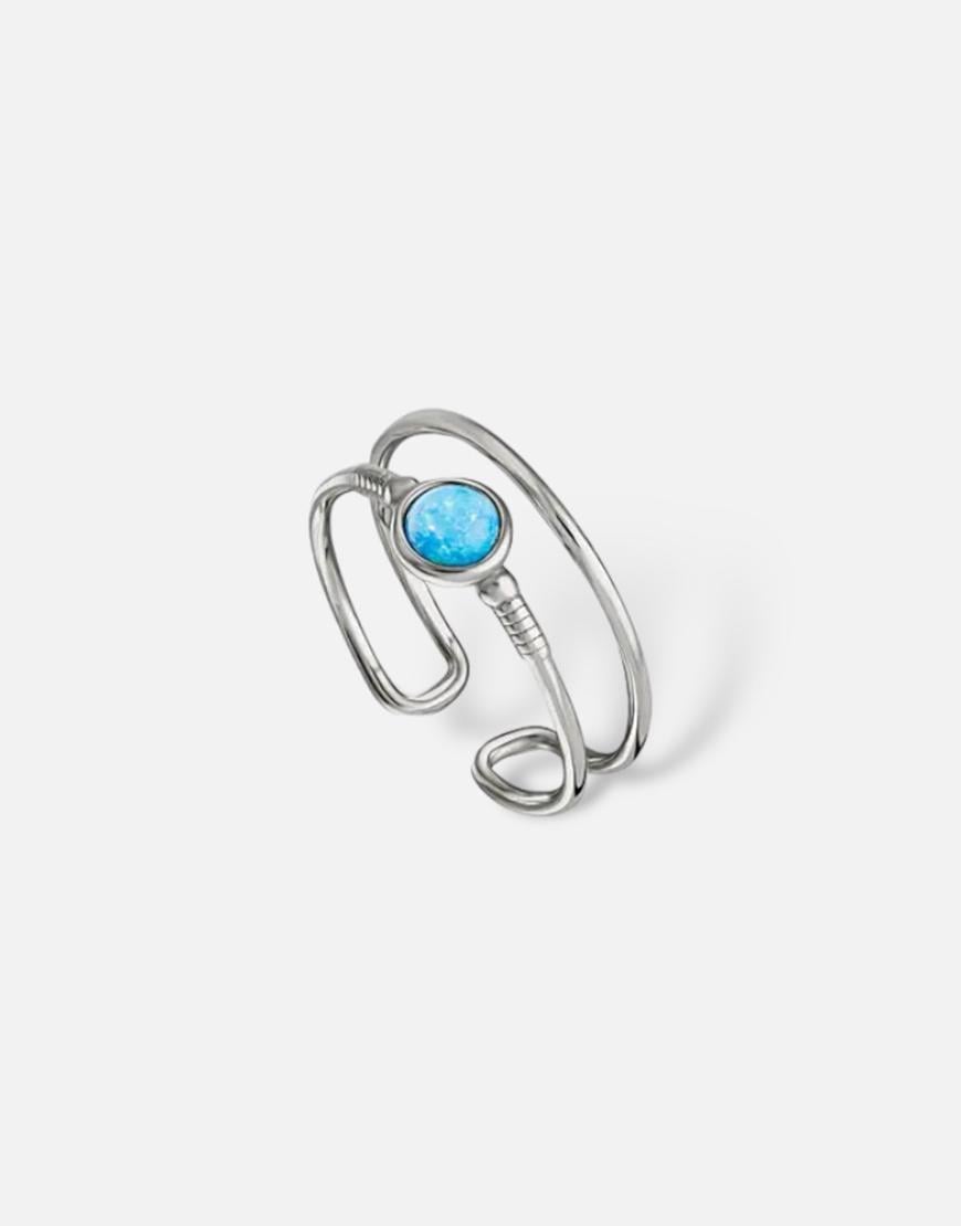 Каблучка Blue Opal жіноча SILVER STORIES срібна 18.5