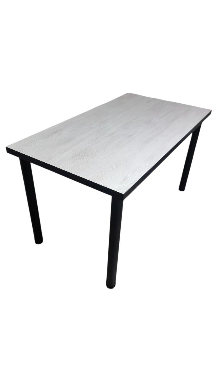 Стол Еко36 1350х750х730 мм Белое Дерево/Черный Стол Еко36 1350х750х730 мм Белое Дерево/Черный