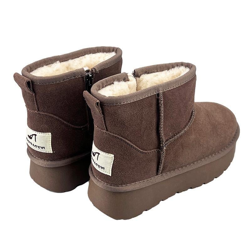 Угги женские замшевые на платформе 50854 p. 36 23-23,5 см Коричневый - фото 4
