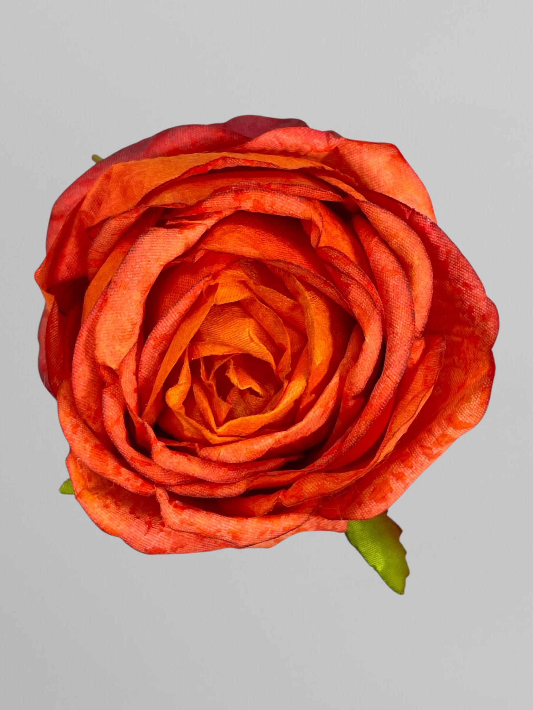 Искусственная головка розы декоративная L 8 см Оранжевый (К02129)