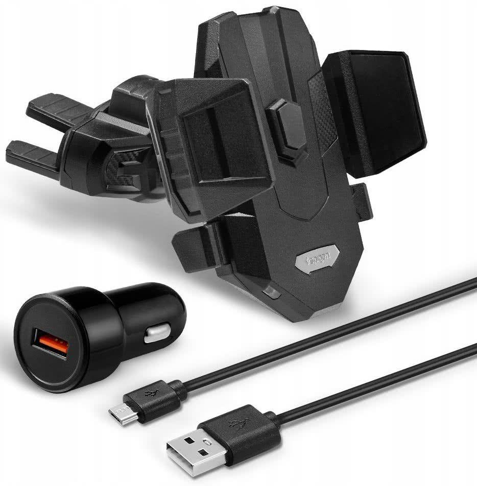 Автодержатель с беспроводной зарядкой Spigen X35W CD Car Mount Wireless Charger Black (000CP25520)