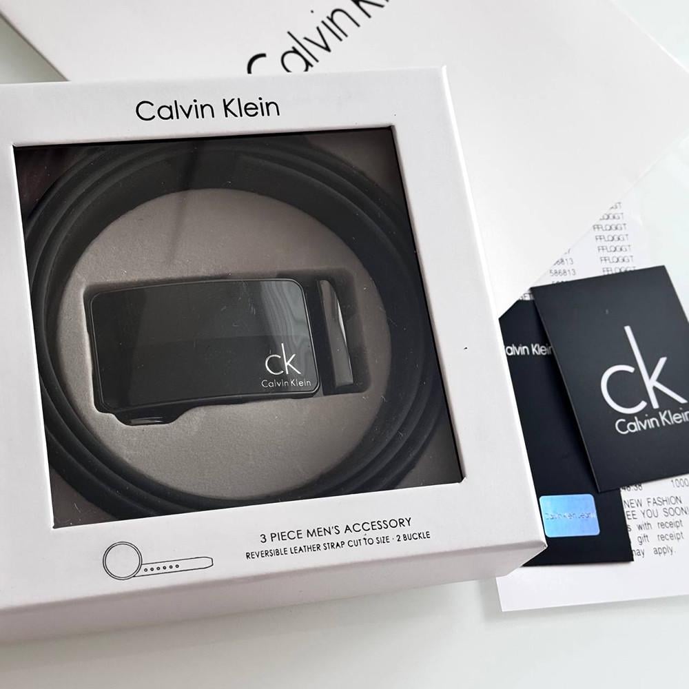 Ремень мужской Calvin Klein с пряжкой автомат в подарочной коробке (455 PTR)