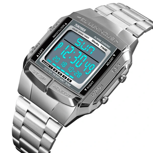 Годинник чоловічий спортивний кварцовий Skmei Illuminator Silver 1381 (7194)