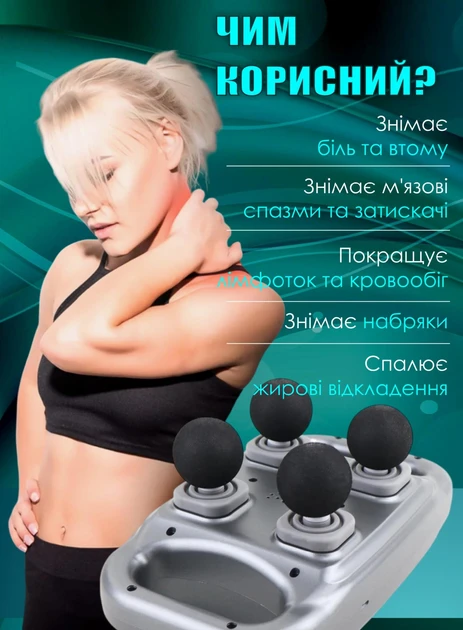 Масажер для м'язів TosWa FZ-668 Deep Tissue Pro ручний перкусійний акумуляторний (9996) - фото 6
