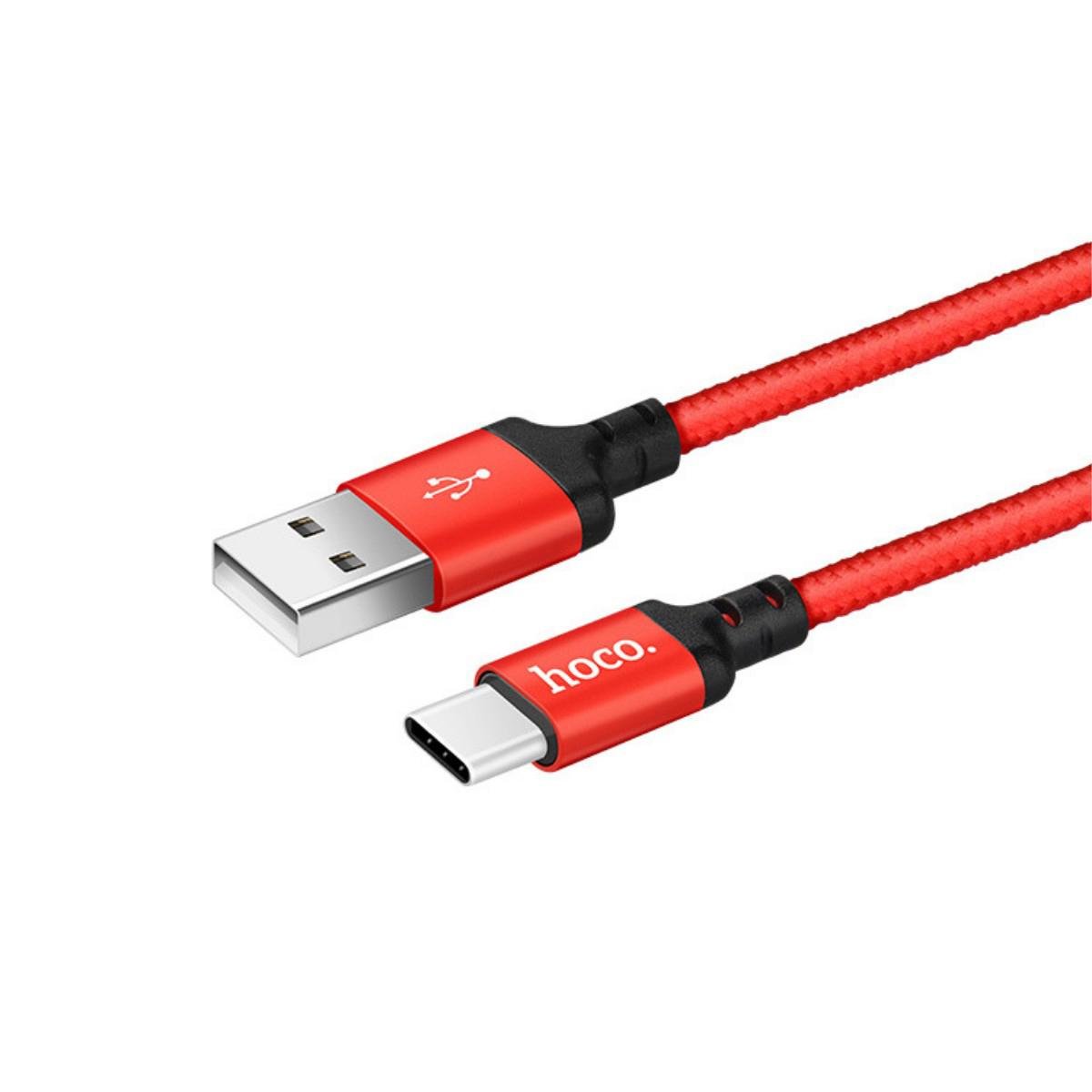 Кабель Hoco X14 Times speed Type-c charging cable L-1M Black/Red