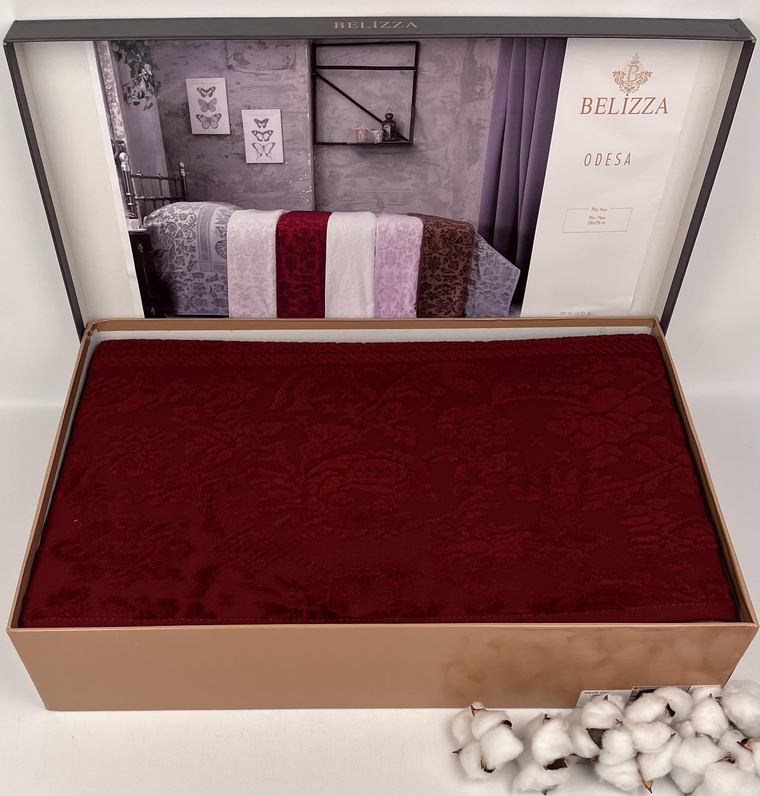 Простирадло махрове Belizza Odesa 200х220 см Bordo (CN25007)