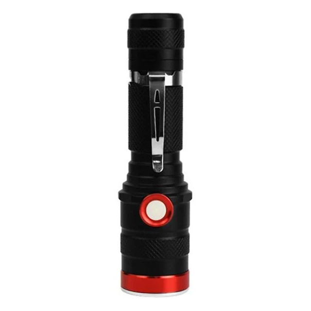 Фонарь ручной X-Balog BL-736B USB с синим светом/фокусировкой и клипсой (1860054090)