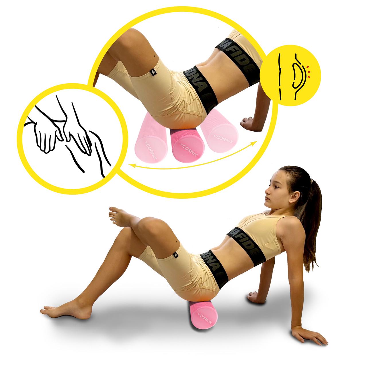 Массажный ролик Cornix EVA+ 45х15 см Pink (XR-0303) - фото 5 Массажный ролик Cornix EVA+ 45х15 см Pink (XR-0303) - фото 5