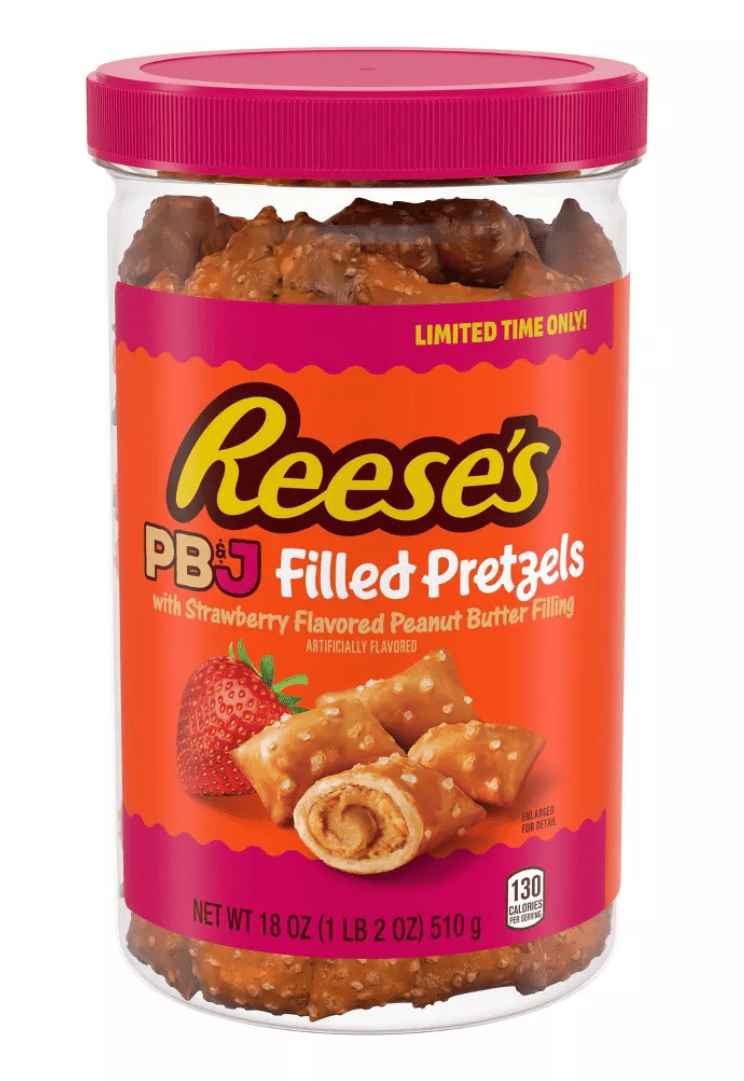 Крендельки Reese's PB&J Filled Pretzels with Strawberry Flavored Peanut Butter Filling 510 г (2899754683)