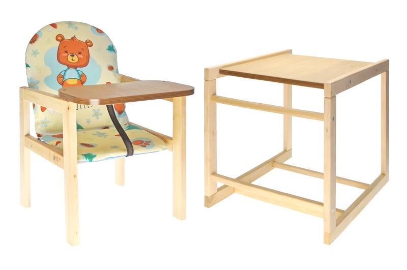 Стульчик-трансформер Медвежонок детский деревянный для кормления - фото 2 Стульчик-трансформер Медвежонок детский деревянный для кормления - фото 2