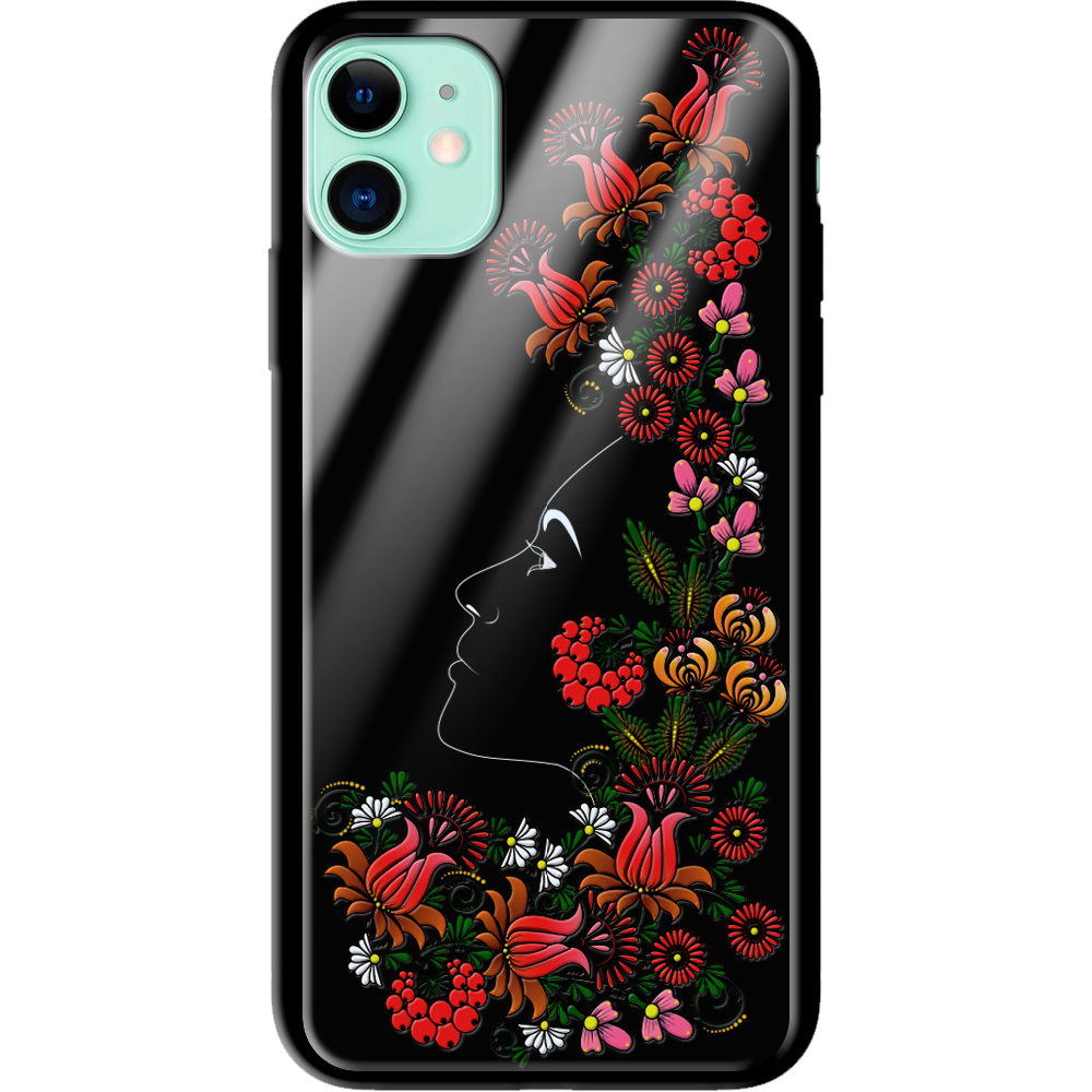 Чехол Boxface iPhone 12 3D Ukrainian Muse Черный силикон со стеклом (41161-bk64-41127)