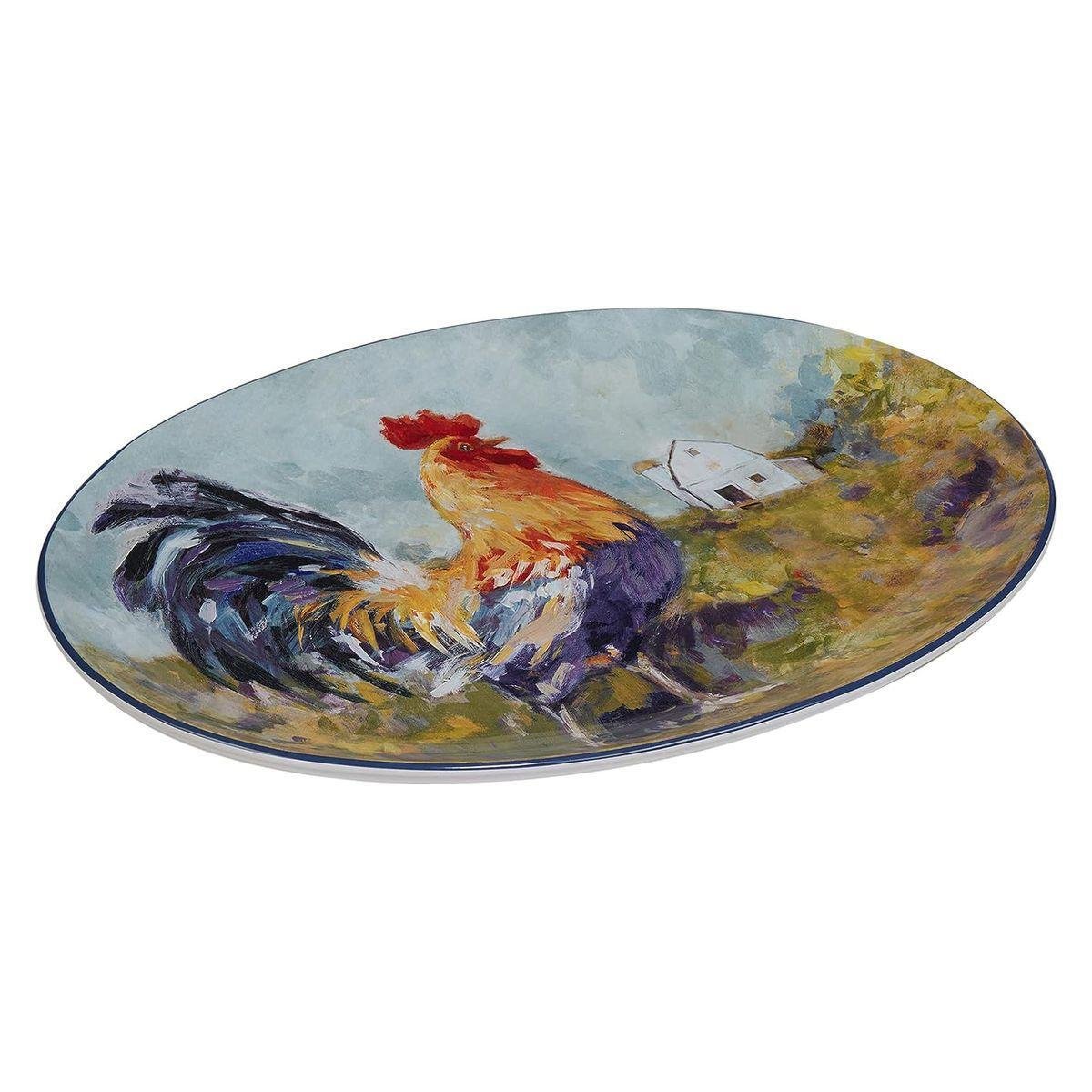 Блюдо Certified International Півень на галявині з кераміки 41х30 см Різнокольоровий (28808-CI) - фото 2 Блюдо Certified International Півень на галявині з кераміки 41х30 см Різнокольоровий (28808-CI) - фото 2