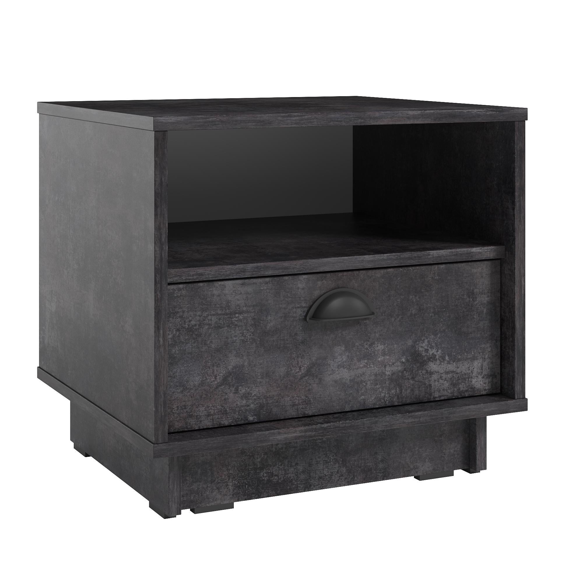 Тумба Moreli прикроватная для спальни K-0005 Бетон Темный
