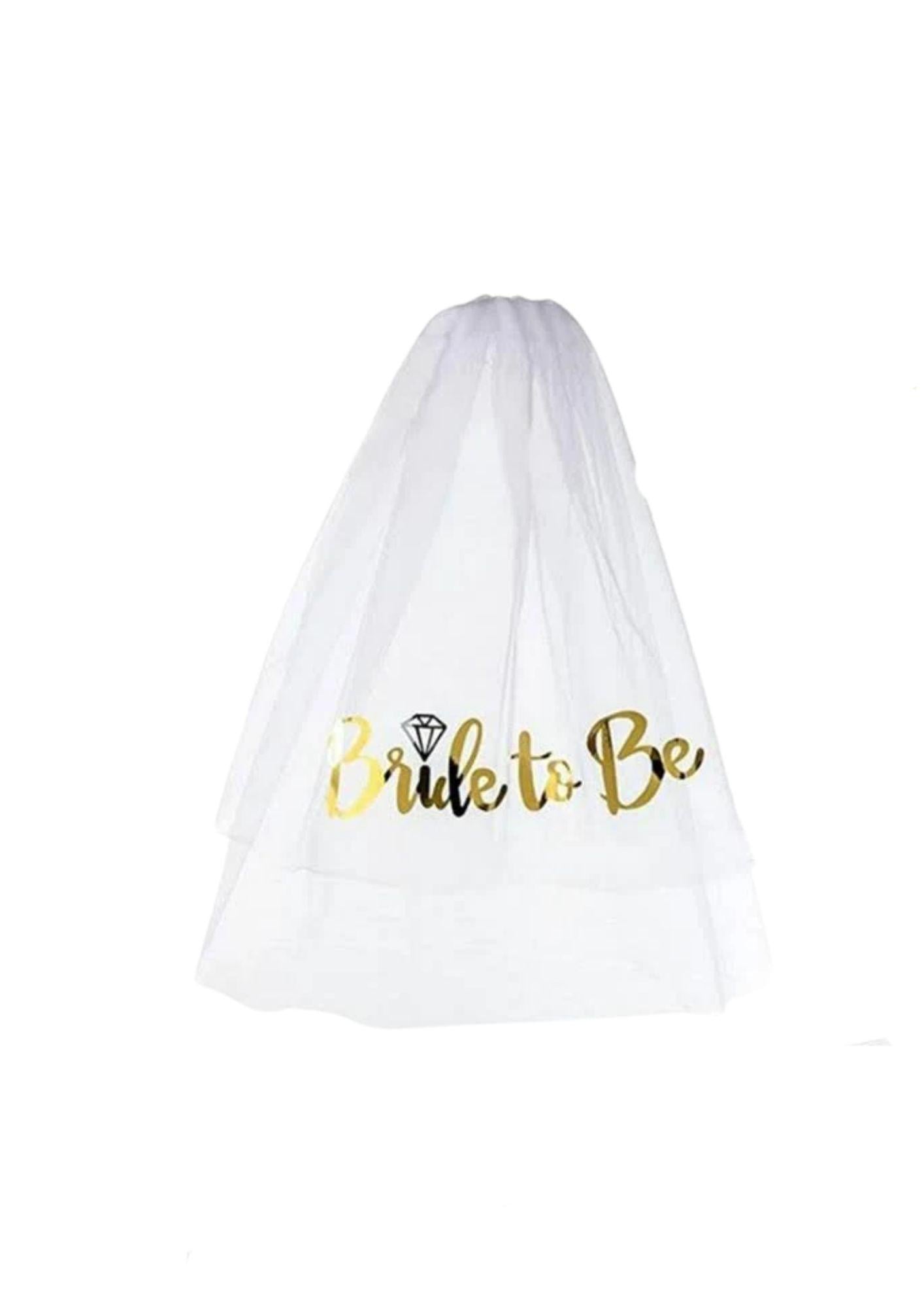 Фата для девичника “Bride to Be” короткая Белый (122)