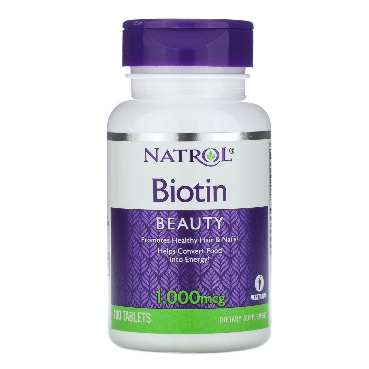 Біотин Natrol Biotin 1000 мкг 100 таблеток