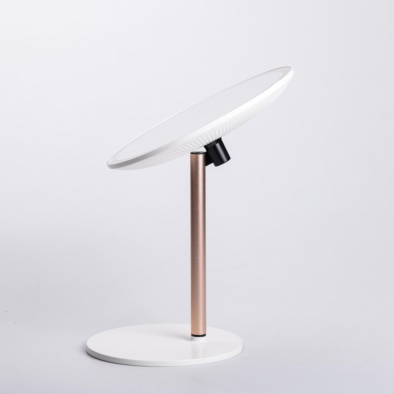 Дзеркало косметичне з підсвічуванням кругле настільне 21 см Білий (6887) - фото 3 Дзеркало косметичне з підсвічуванням кругле настільне 21 см Білий (6887) - фото 3