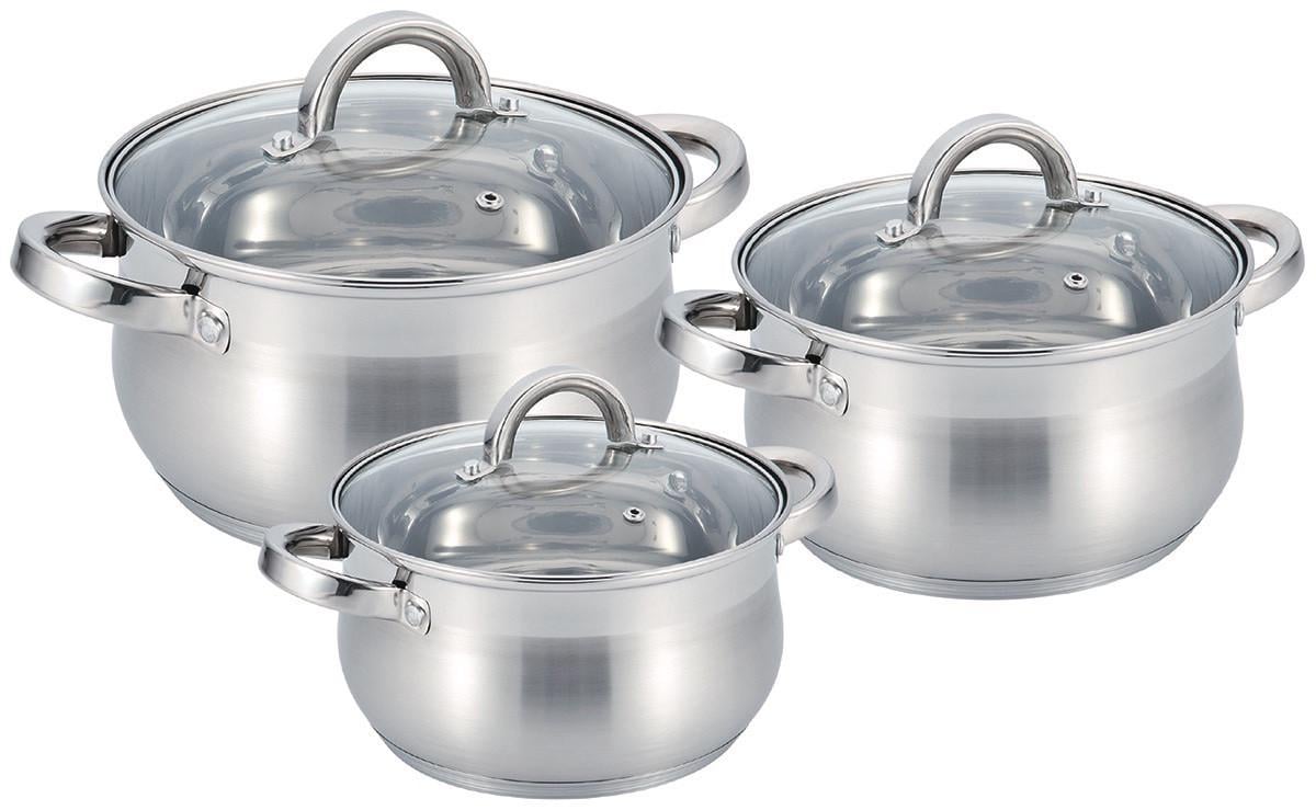 Набор кастрюль из нержавеющей стали 6 предметов Benson (BN-209)