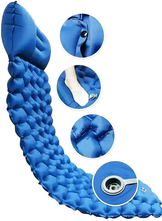 Матрац надувний із вбудованим насосом 195х60 см Синій (30241324) - фото 2