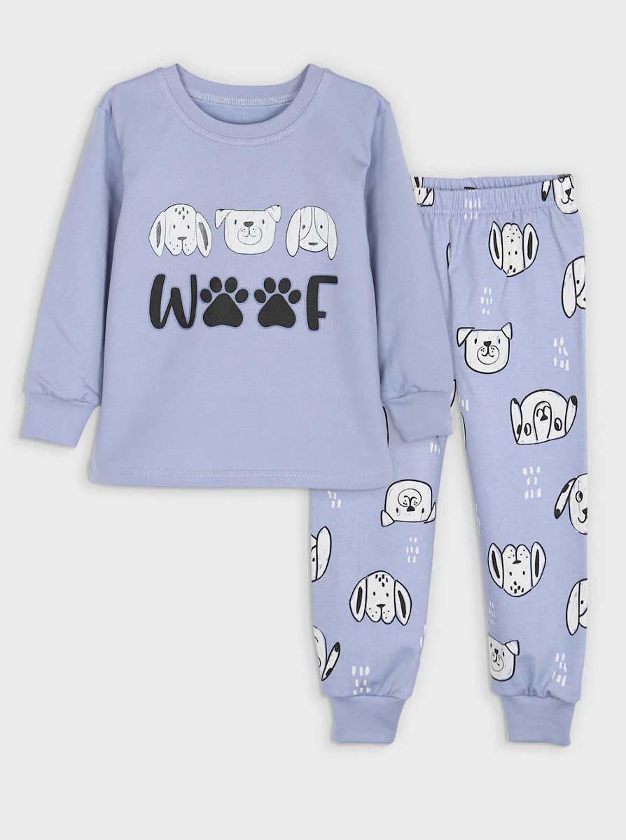 Пижама детская утепленная Flamingo Собачки 329-092 110 см Голубой (158982)