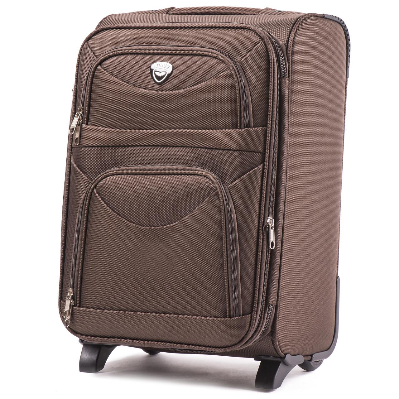 Чемодан Wings 6802 малый 54х35х22 см Ручная кладь на 2 колесах Кофейный