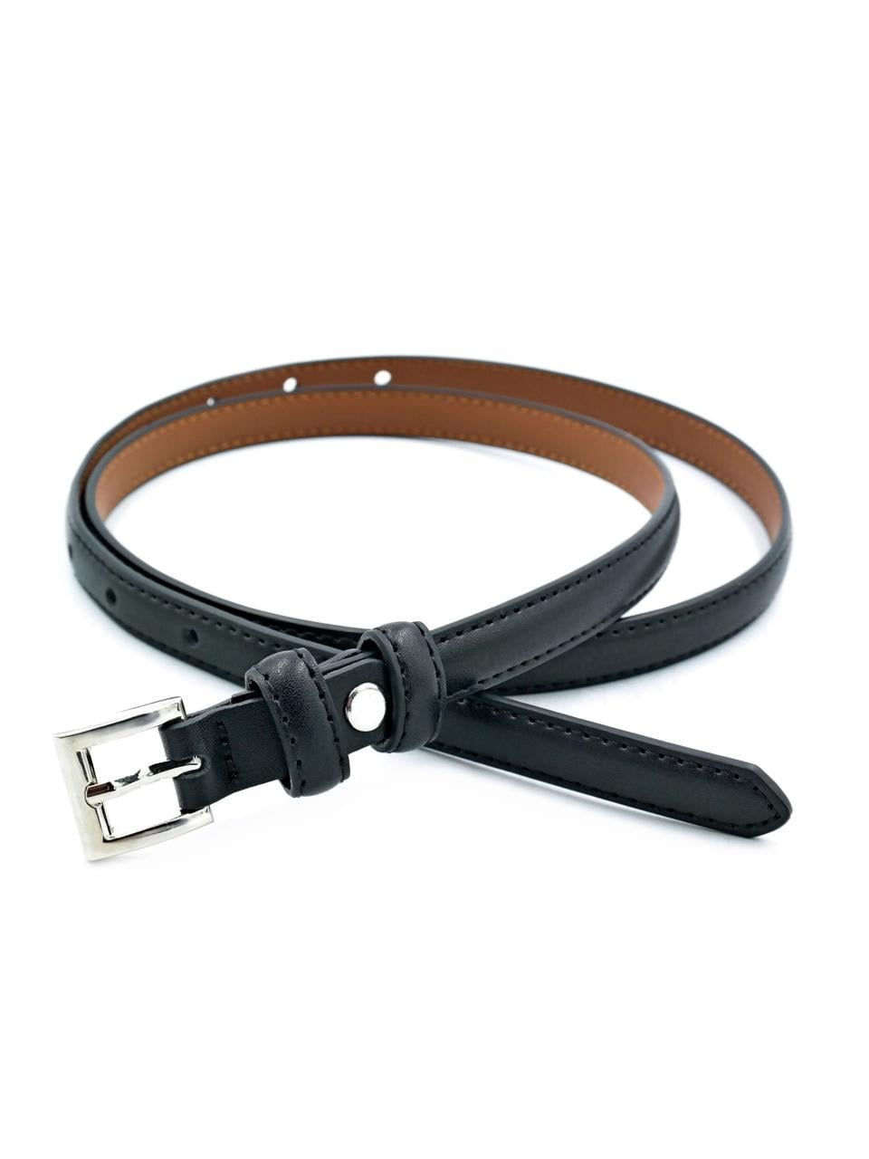 Ремень женский Weatro кожаный 1,3х105 см Черный (zhin-kit-13k-0060)