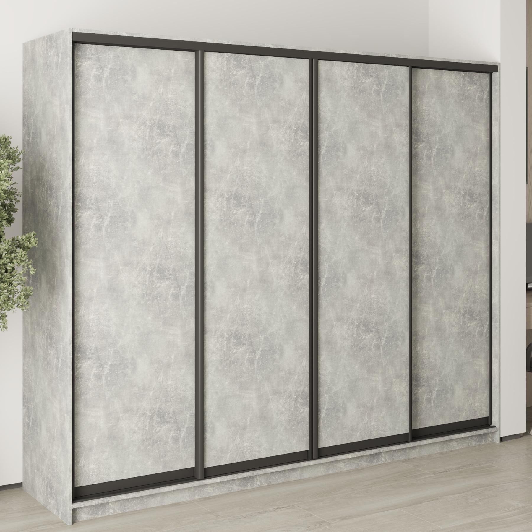 Шкаф-купе четырехдверный MebelStar Комбо BG 4 ДСП 250x60x210 см Бетон (MBS-11974) Шкаф-купе четырехдверный MebelStar Комбо BG 4 ДСП 250x60x210 см Бетон (MBS-11974)