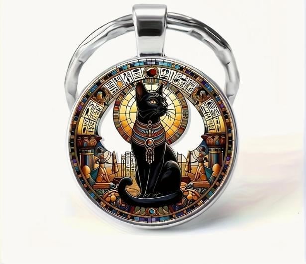 Брелок для ключей Египетская кошка 3х6 см (EG0050)