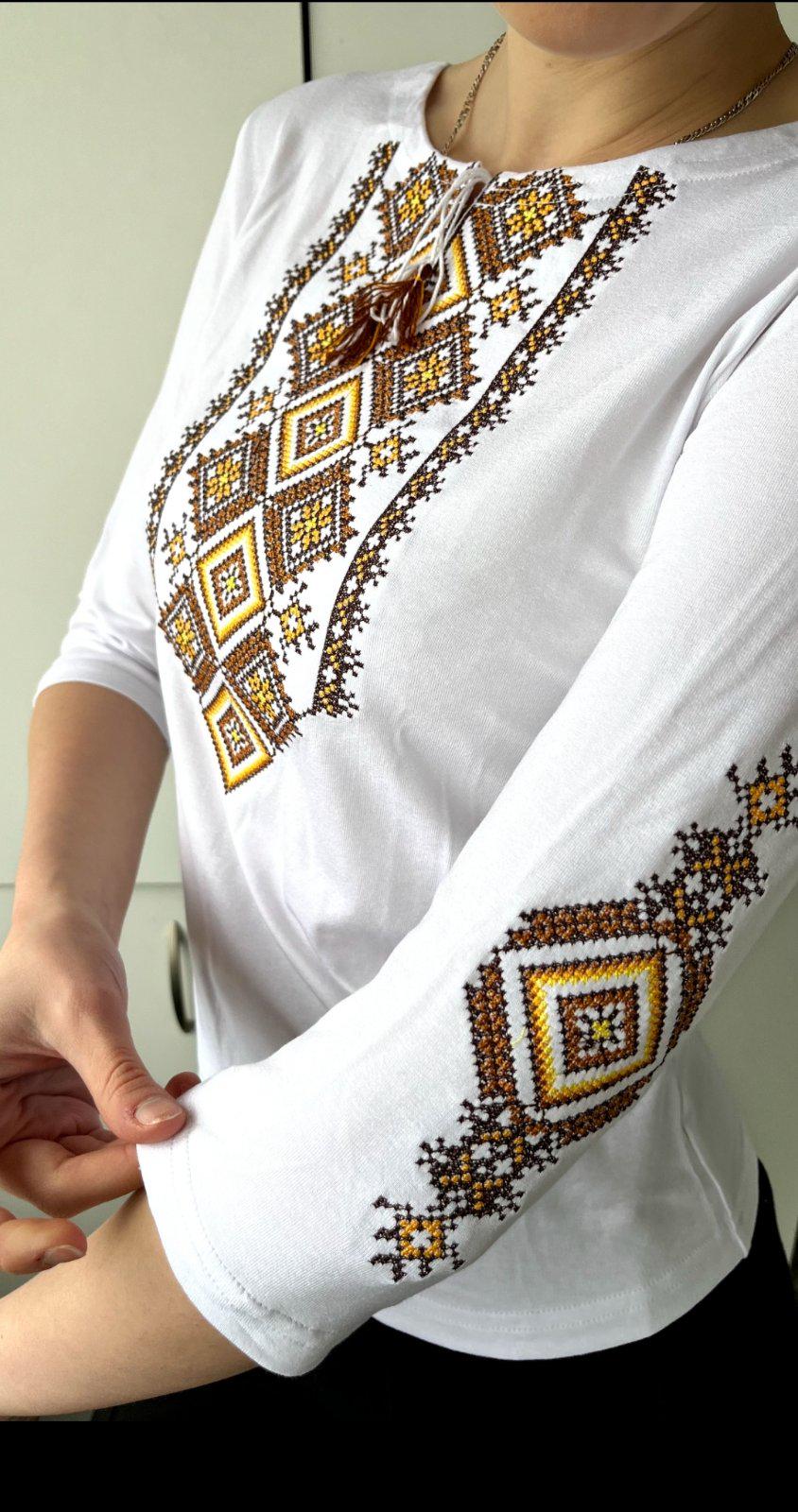 Вышиванка женская со средним рукавом S Разноцветный (11440067) - фото 3