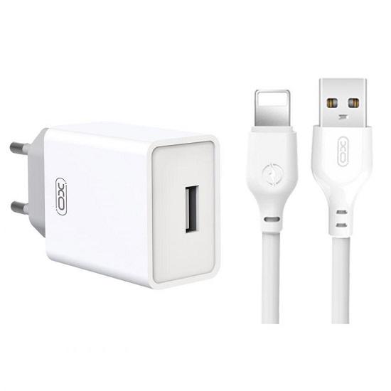 Сетевое зарядное устройство Xo L93 1xUSB 2,4A кабель Lightning White