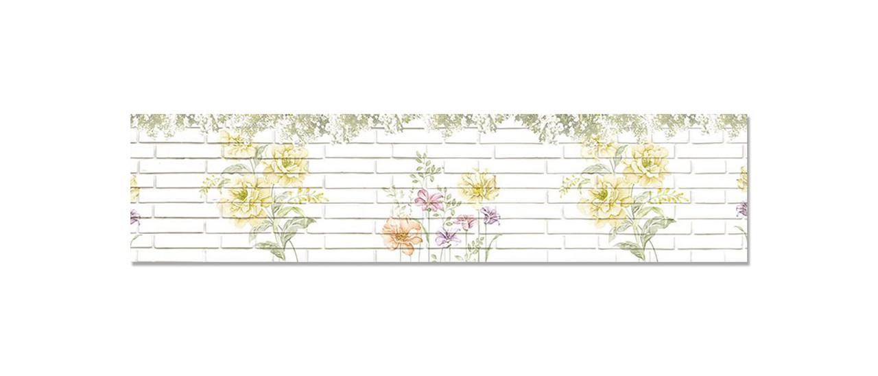 Наклейка виниловая на кухню Zatarga Под Кирпич/Цветы 600х2500 мм (1289776696)