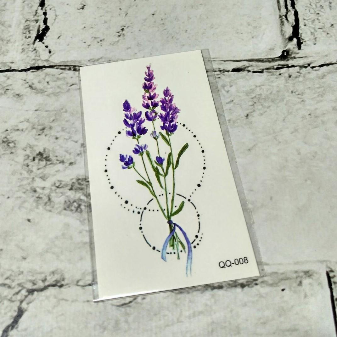 Тату временное Лаванда лист 6x10.5 см (QQ-008)