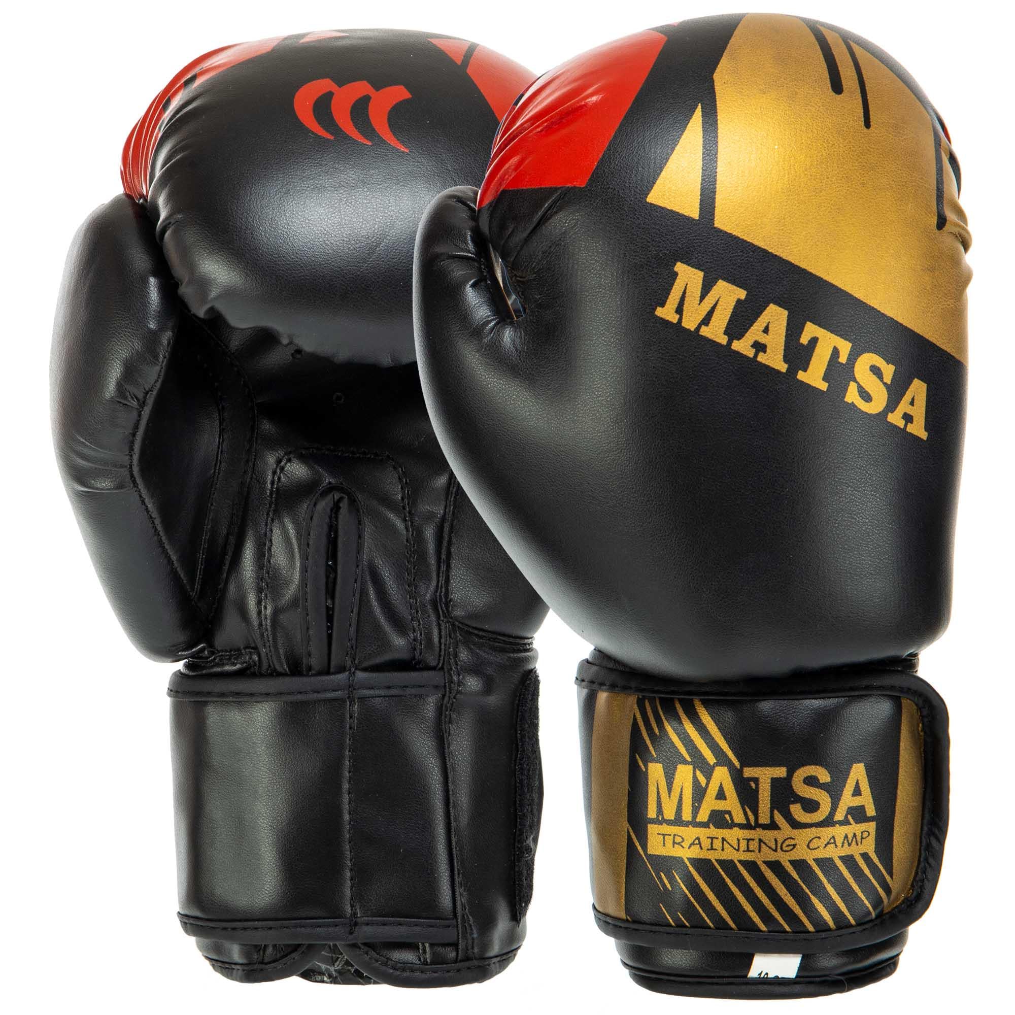 Перчатки боксерские PU MATSA MA-7301 12 унции Черный