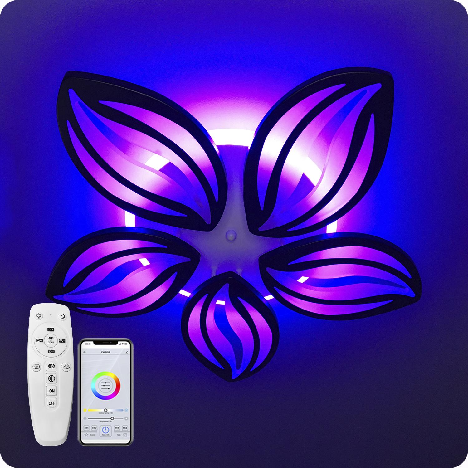 Люстра світлодіодна 517 Dlight 3color з пультом 95 Вт Чорний (01519) - фото 9 Люстра світлодіодна 517 Dlight 3color з пультом 95 Вт Чорний (01519) - фото 9