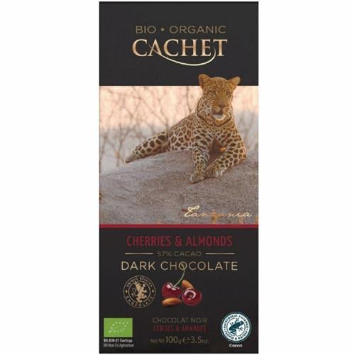 Шоколад Чорний Cachet Cherries and Almonds какао 100 г (21345)