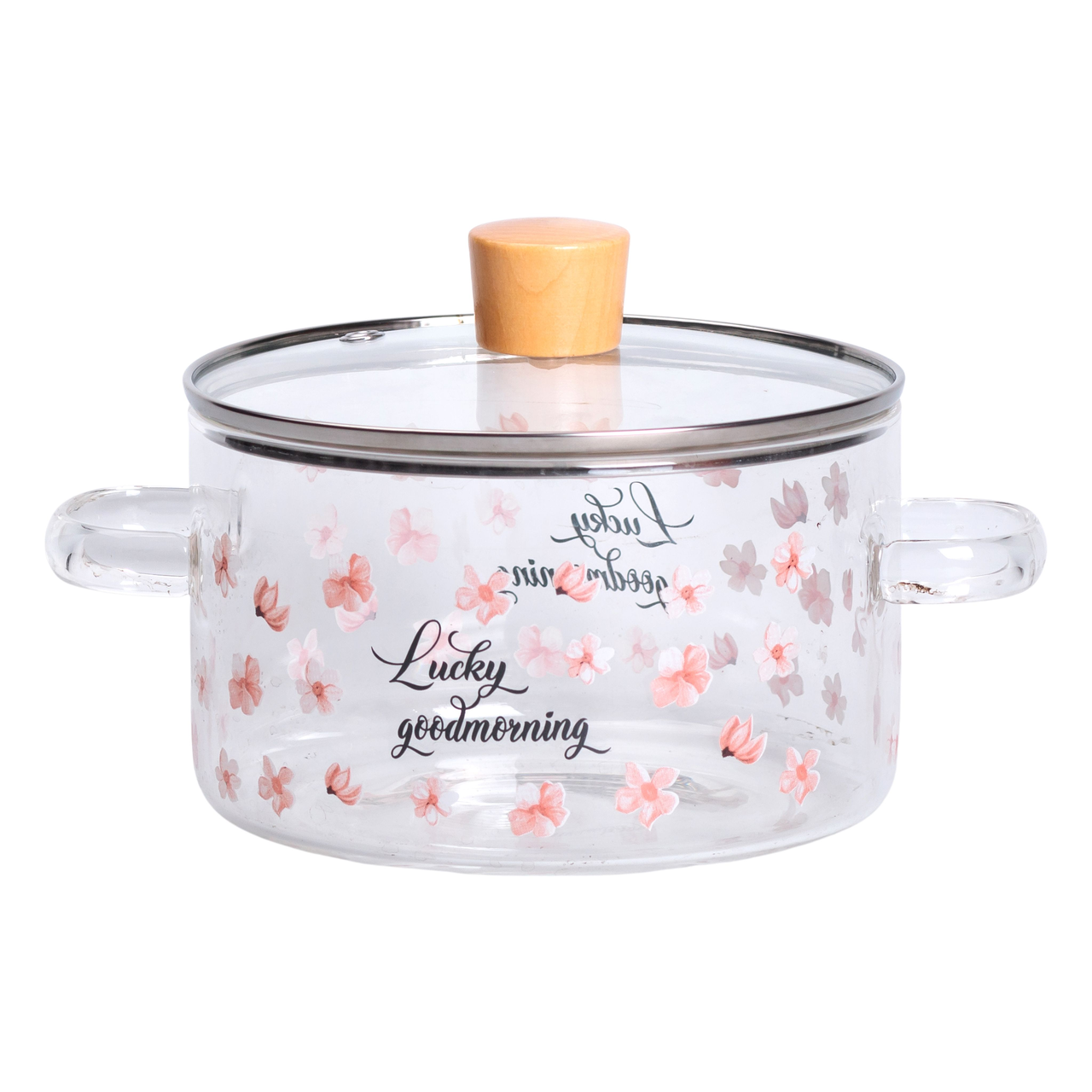 Каструля скляна з кришкою жароміцна 1,7 л Прозорий (HP-34-22)