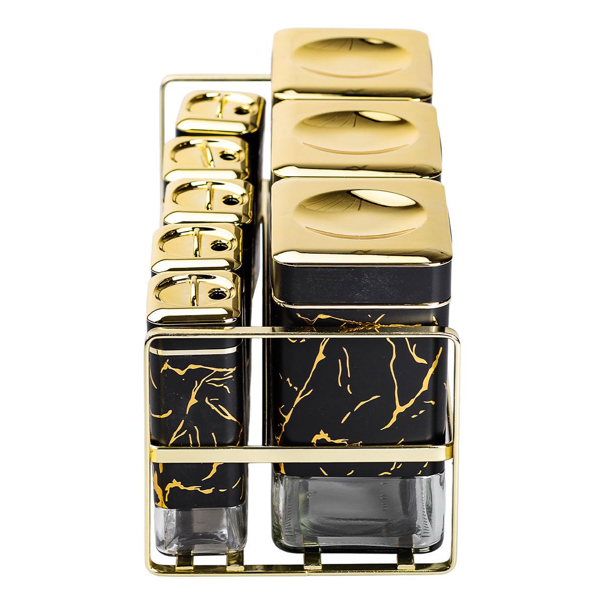 Набір для приправ та спецій на підставці з кришками 8 шт. Чорний (HP-1364) - фото 4 Набір для приправ та спецій на підставці з кришками 8 шт. Чорний (HP-1364) - фото 4