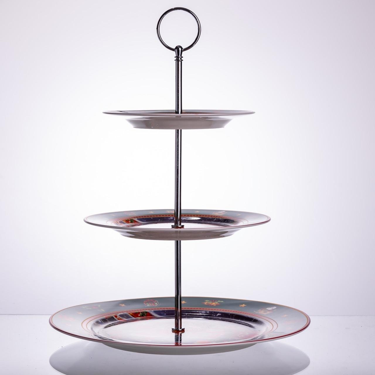 Этажерка для фруктов и десертов Santa фарфоровая h 34 см (HP-SDHK-9) - фото 4 Этажерка для фруктов и десертов Santa фарфоровая h 34 см (HP-SDHK-9) - фото 4