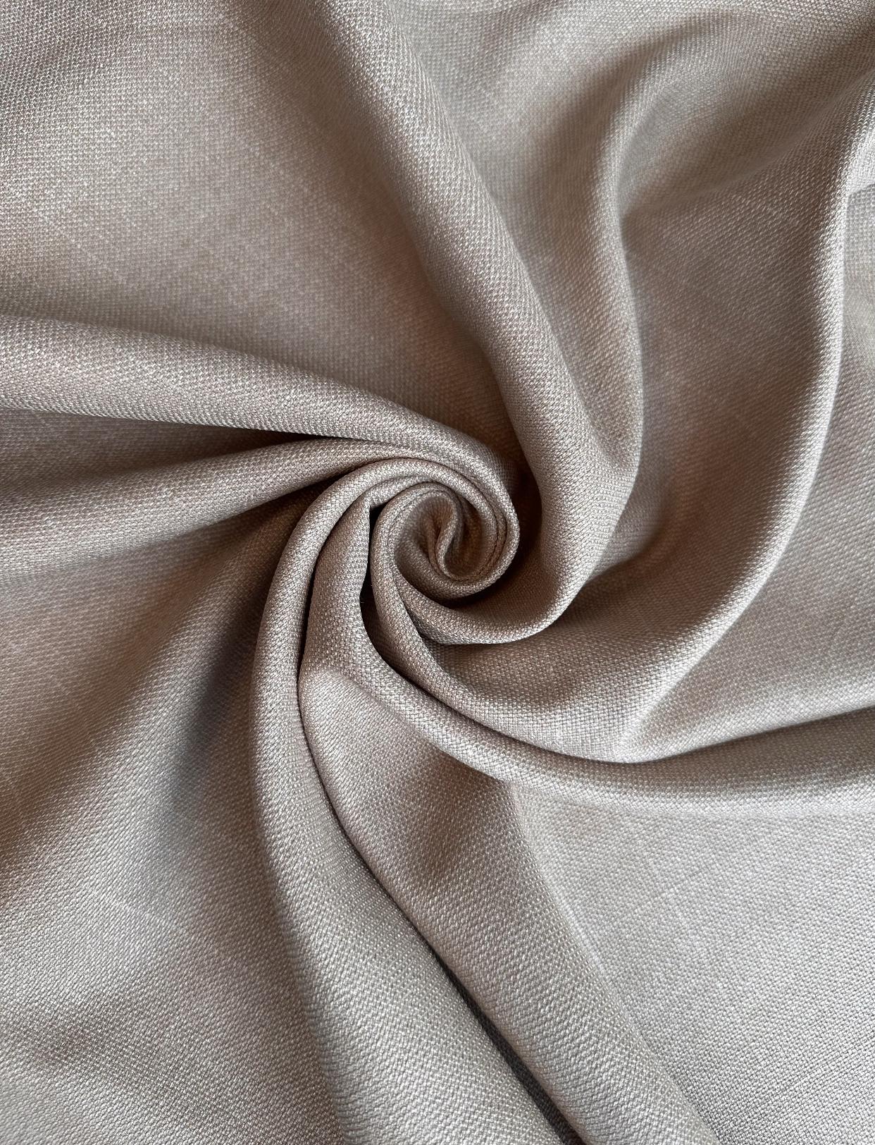 Штора однотонная льняная двусторонняя Olimpos на тесьме 6 см 300х250 см Темно-золотистый (12087649)