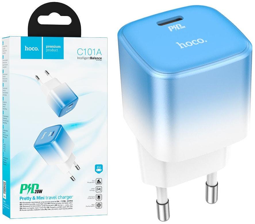 Зарядка швидка Hoco C101A PD20W Blue (36678)