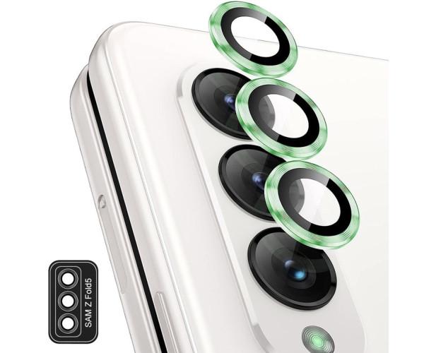 Защитное стекло с рамкой CD Pattern на заднюю камеру для Samsung Galaxy Z Fold5 Зеленый