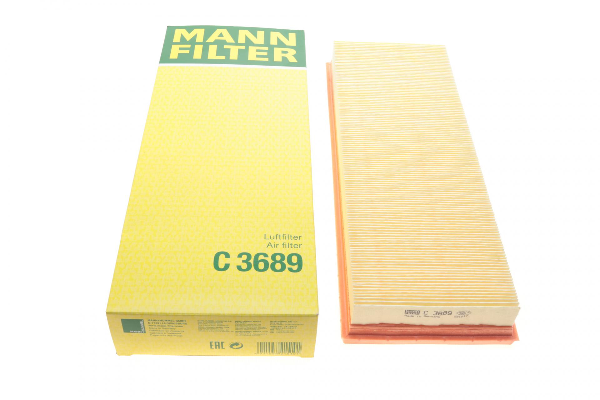 Фильтр воздушный Mann-Filter для MB E-class W211/S-class W220 5,5 AMG M113 02-06/G-class/SL 5,5 AMG M113 04- 12 (C 3689)
